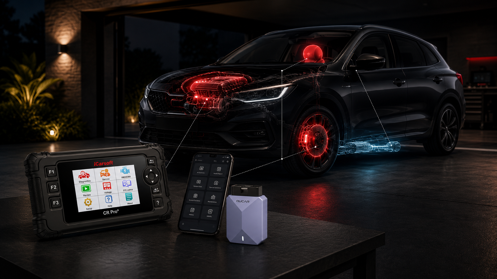 Full-system scan tools diagnosing engine, ABS, airbag and transmission systems