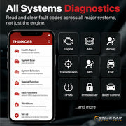 ThinkDiag all-systems diagnostics including supported engine, ABS, airbags, transmission and body control modules