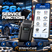 XTOOL A30M 26 plus service and maintenance functions including oil reset, EPB, SAS, DPF and battery registration where supported