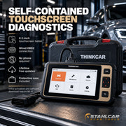 Thinkcar Reader 8 self-contained 6.2-inch touchscreen scanner with wired OBD2 connection and lifetime included passenger-vehicle updates