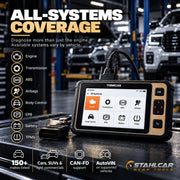 Thinkcar Reader 8 full-system coverage including engine, transmission, ABS, airbags, body control, EPB, battery and TPMS where supported
