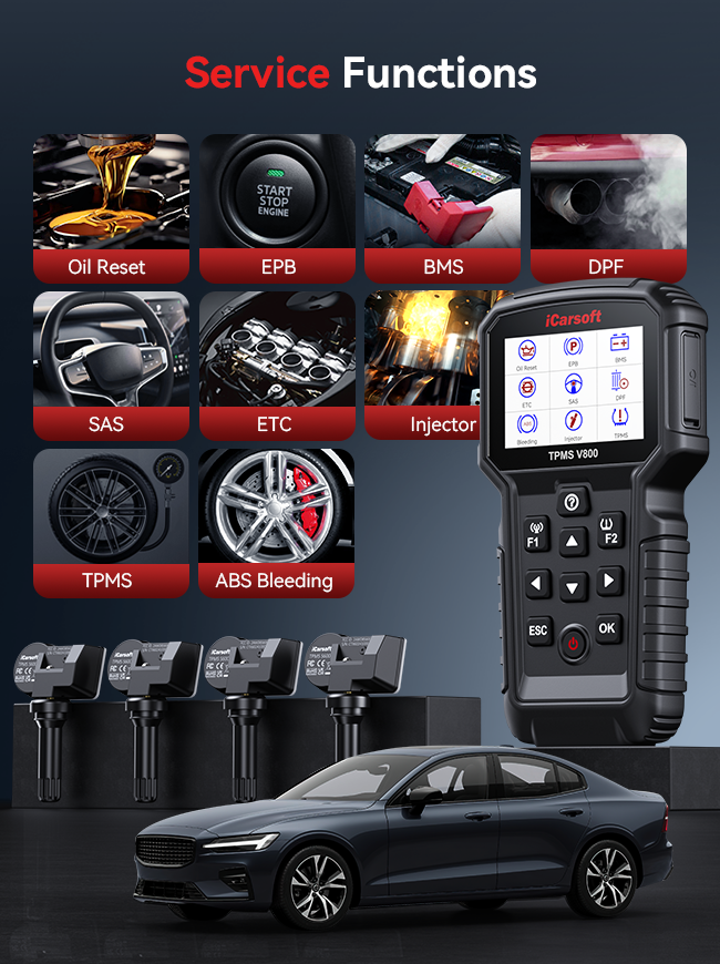 iCarsoft V800 TPMS Programming + Full-System Diagnostic Tool