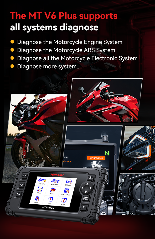 iCarsoft MT V6 Plus Multi-Makes Motorcycle Scan Tool