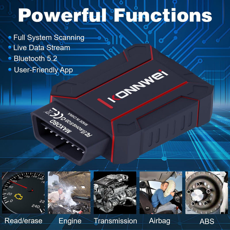 Konnwei MaxOBD Multi Makes-All Systems Scan Tool for Android/iOS