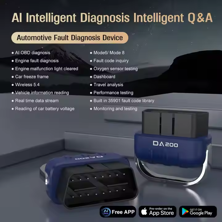 DA200 AI Powered OBD2 Diagnostic Tool for iOS/Android