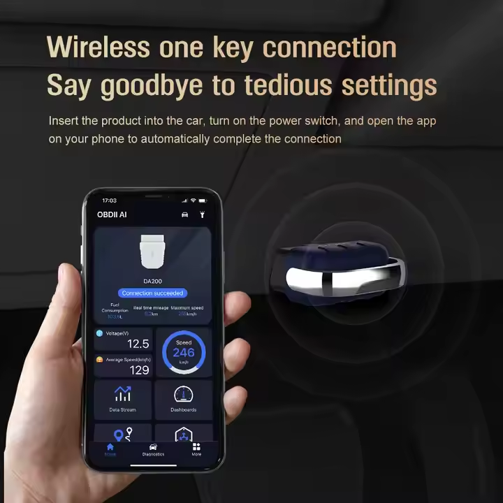 DA200 AI Powered OBD2 Diagnostic Tool for iOS/Android