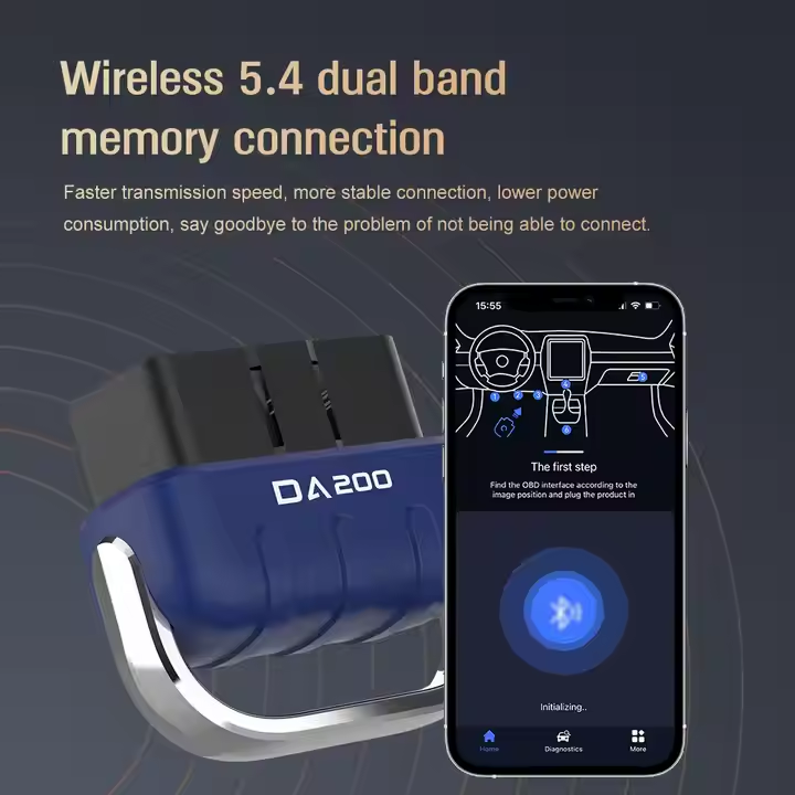 DA200 AI Powered OBD2 Diagnostic Tool for iOS/Android