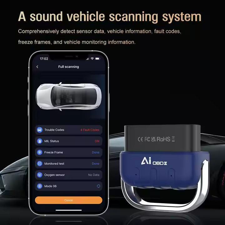 DA200 AI Powered OBD2 Diagnostic Tool for iOS/Android