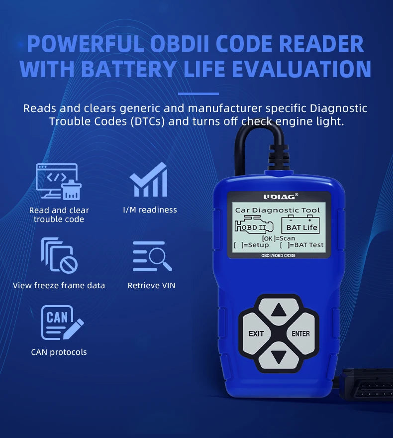 UDIAG CR206 OBD2 Engine Code Reader