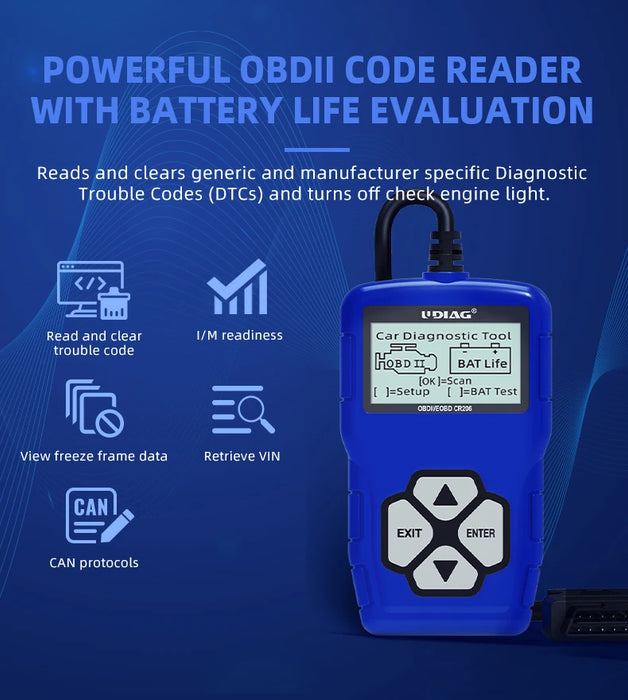 UDIAG CR206 OBD2 Engine Code Reader