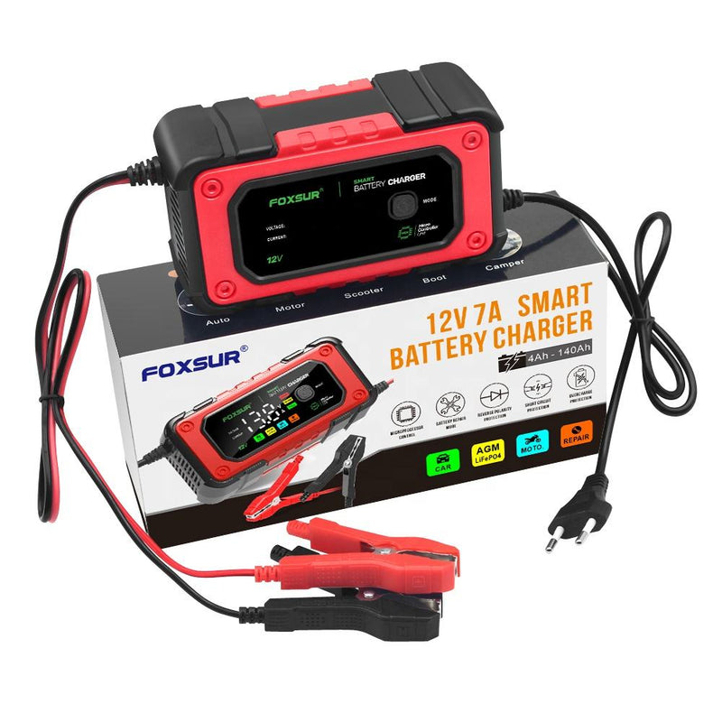 FOXSUR 12V 7A Smart Battery Charger