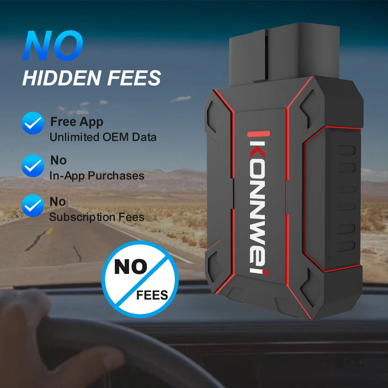 Konnwei MaxOBD Multi Makes-All Systems Scan Tool for Android/iOS