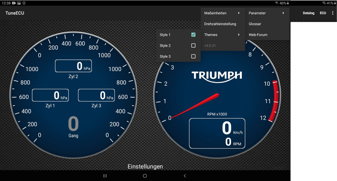 Tune ECU Bluetooth Tool for Android Motorbike Diagnostics