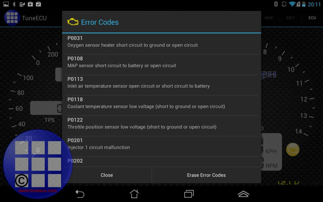 Tune ECU Bluetooth Tool for Android Motorbike Diagnostics
