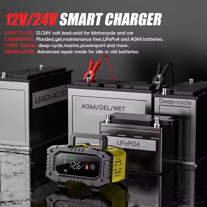 Foxsur FPT-100 Smart Battery Charger + Repair 12V/24V