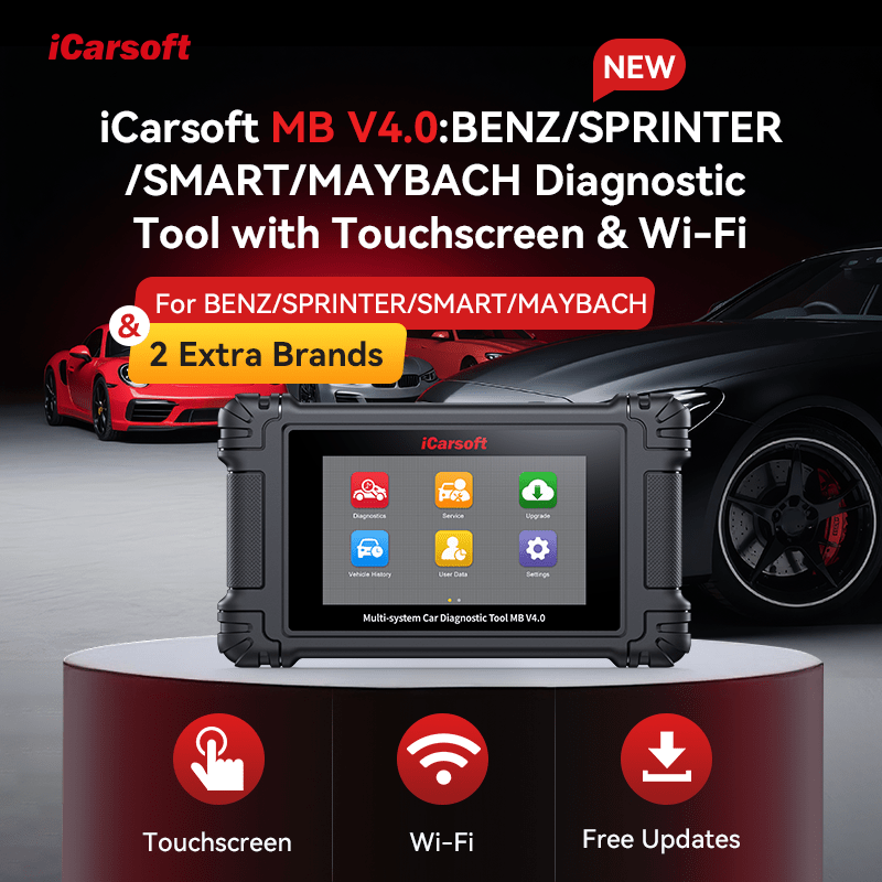 iCarsoft MB V4.0 diagnostic scan tool package contents