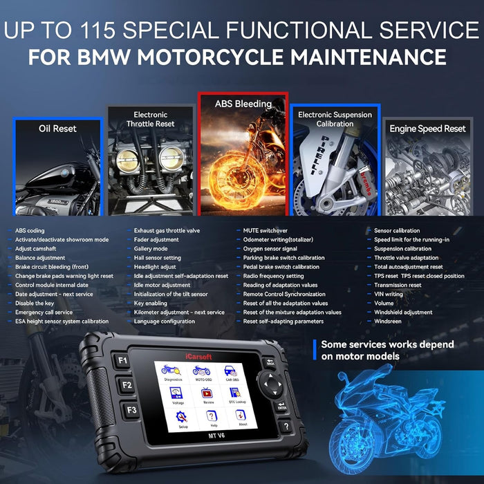 iCarsoft MT V6 BMW Motorcycle Diagnostic Scanner