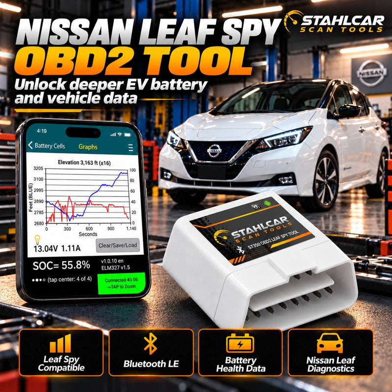 Stahlcar Nissan Leaf Spy OBD2 tool: vehicle battery information via Bluetooth and Leaf Spy