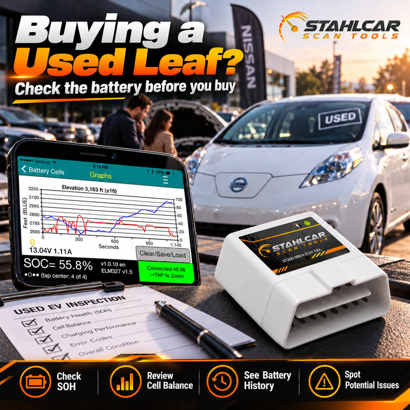 Checking Nissan Leaf battery state of health and cell balance before buying a used vehicle