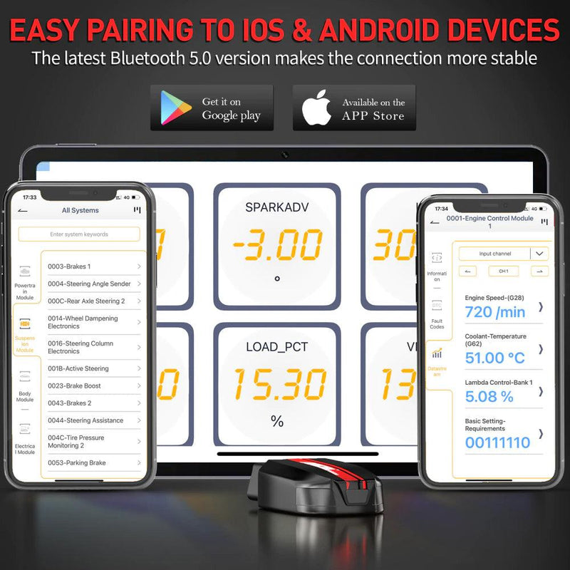 Ancel BD500 Audi/VW Full System Diagnostic Tool for Android/iOS - Stahlcar Scan Tools