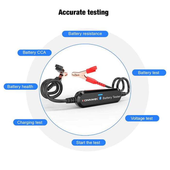 Konnwei BK100 Bluetooth 12 Volt Battery Analyzer for Android/iOS - Stahlcar Scan Tools