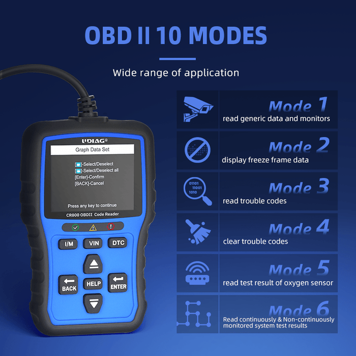 UDIAG CR800 OBD2 Car Live Data/Code Reader - Stahlcar Scan Tools