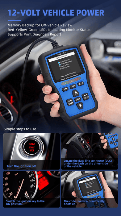 UDIAG CR800 OBD2 Car Live Data/Code Reader - Stahlcar Scan Tools