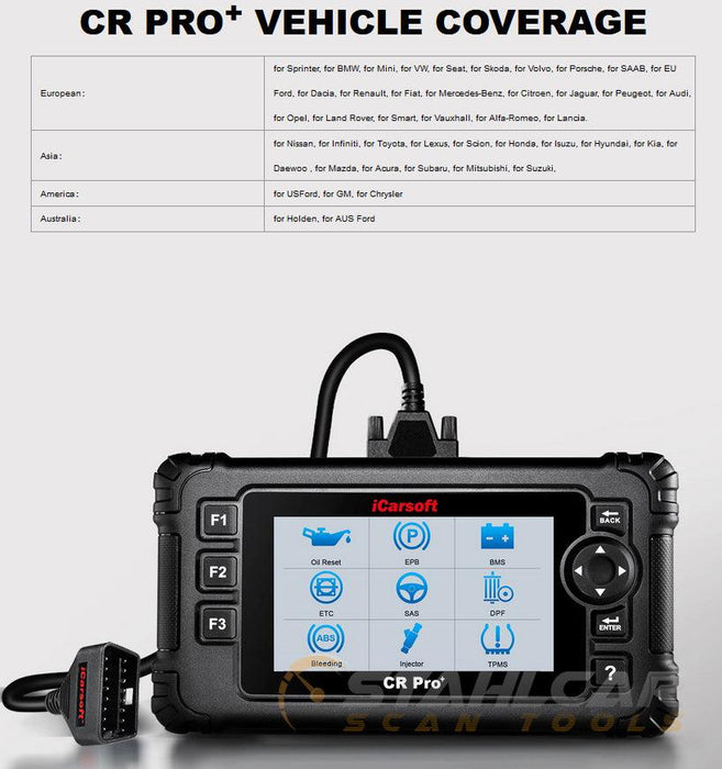 iCarsoft CR Pro+ All Makes All Systems Scan Tool - Stahlcar Scan Tools