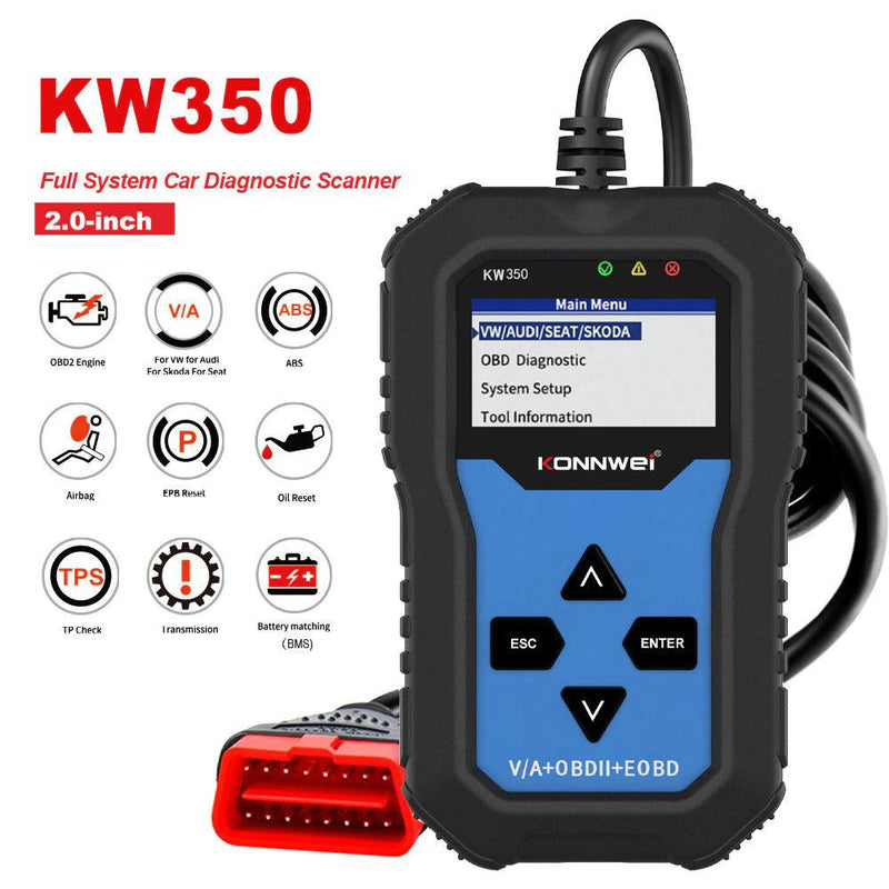 Konnwei KW350 Audi/VW/Skoda All Systems Scan Tool - Stahlcar Scan Tools