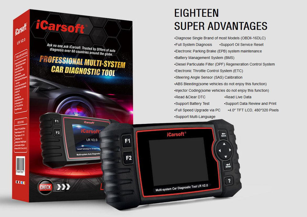 iCarsoft LR v2.0 Land Rover/Jaguar Diagnostic Scan Tool - Stahlcar Scan Tools