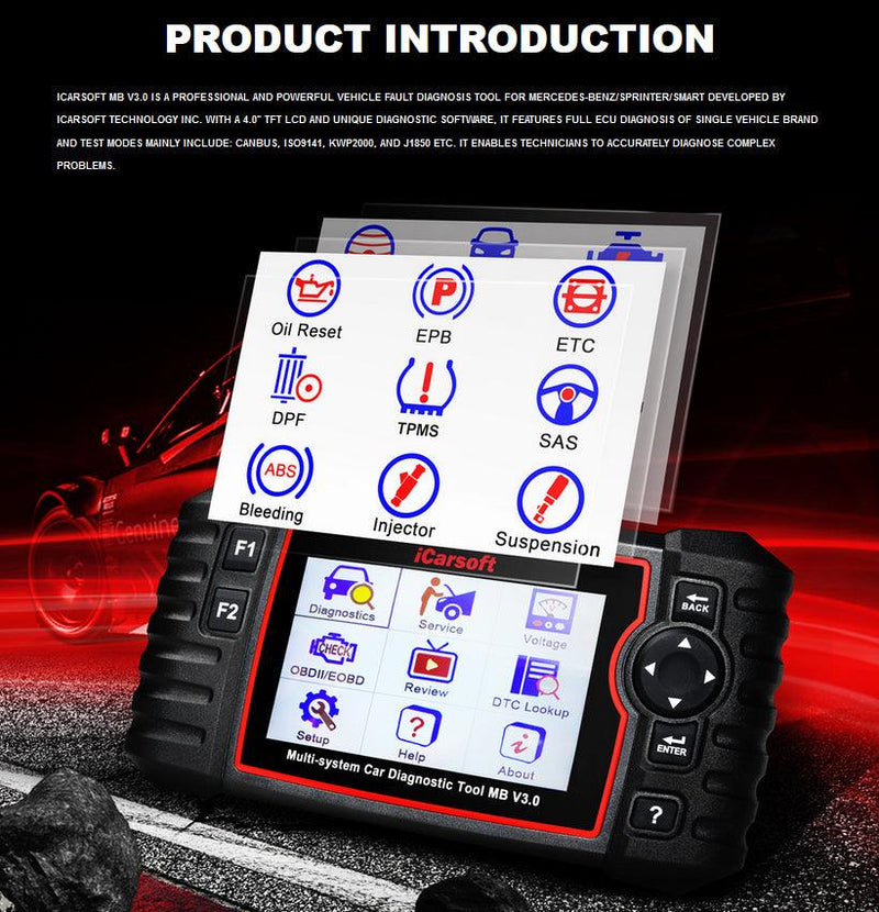 iCarsoft MB V3.0 Benz/Sprinter/Smart Diagnostic Scan Tool - Stahlcar Scan Tools